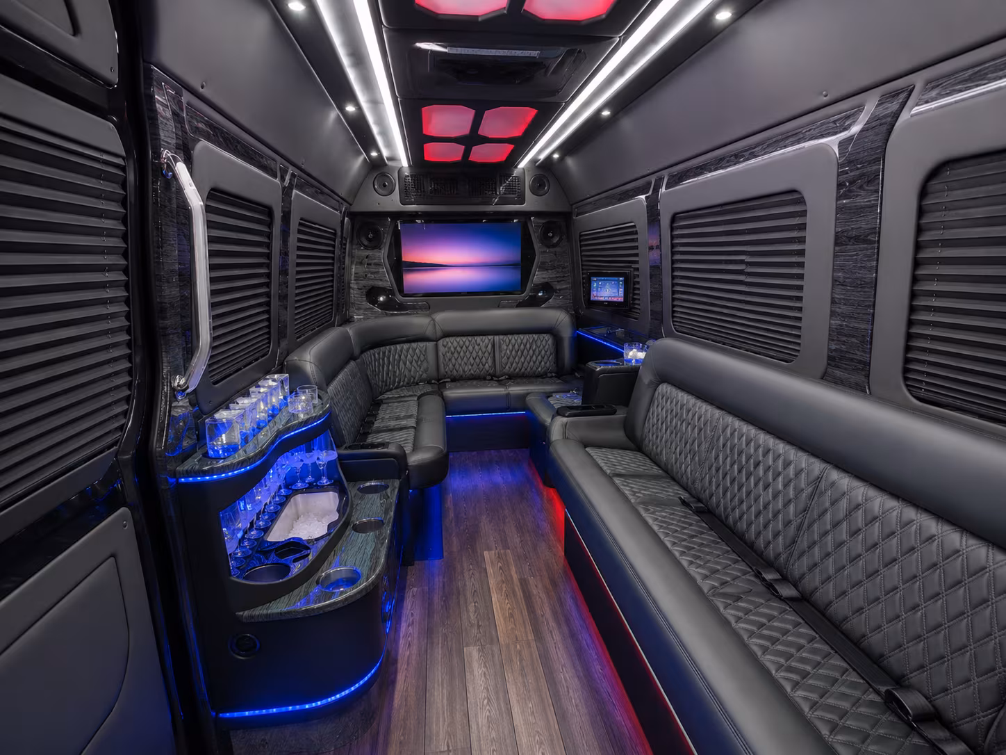manteca 40 passenger party bus interior