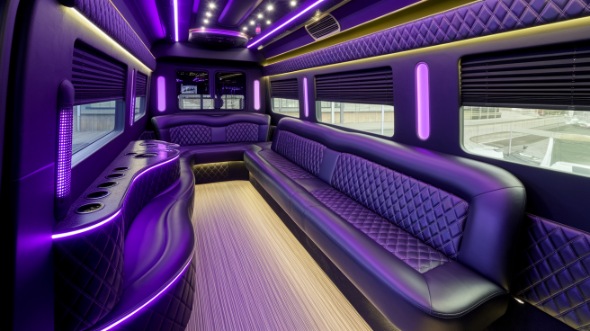 party bus rental interior modesto